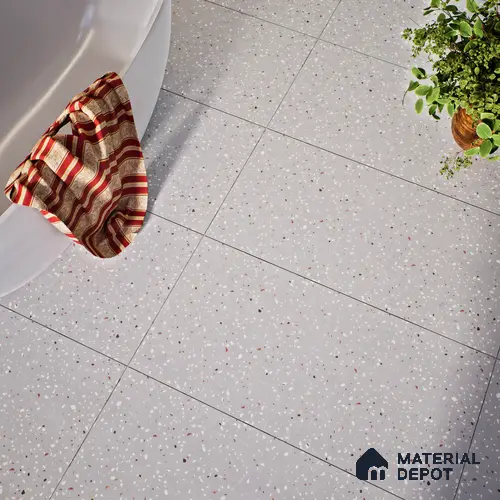 Terrazzo Floor & Wall Tile TL 06122 F Cementi Grey Terrazo 4 ft x 2 ft Vitrified Matte Finish - 9 mm | Suitable For Living Room, Bedroom, Bathroom, Kitchen