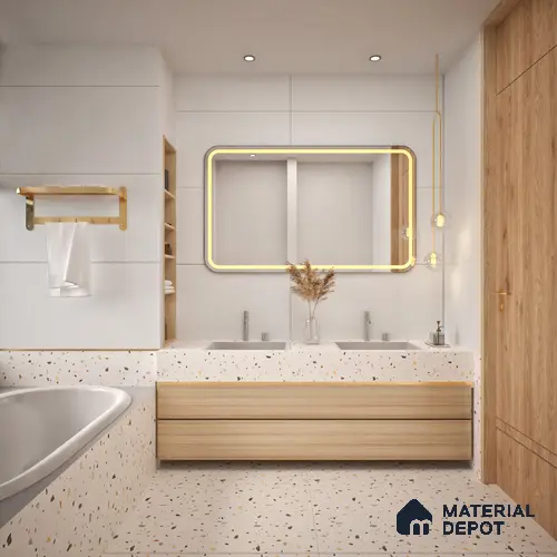 Cement Floor & Wall Tile TL 05520 E Prestige Imperial Bianco 2 ft x 4 ft Vitrified Matte Finish - 9 mm | 4 Random Design | Suitable for Living Room, Bedroom, Bathroom | Image 07