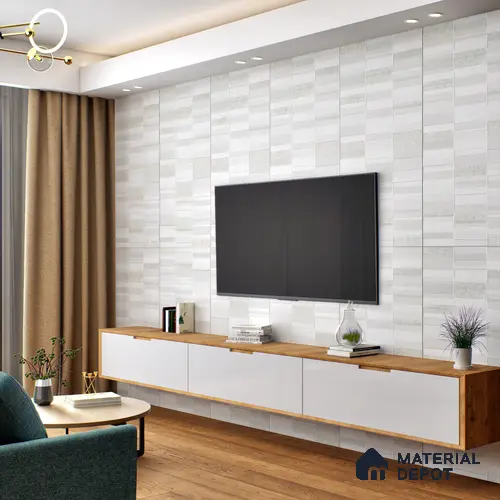 Highlighter Wall Tile TL 05520 F Prestige Imperial Bianco Decor 2 ft x 4 ft Vitrified Matte Finish - 9 mm | Suitable for Living Room, Bedroom, Bathroom