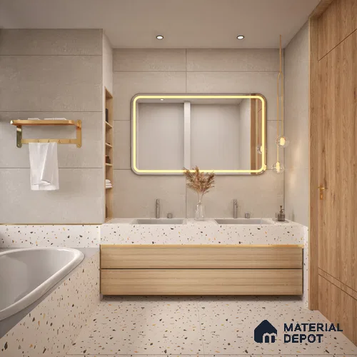 Cement Floor & Wall Tile TL 05516 C Prestige Regal Mocha 2 ft x 4 ft Vitrified Matte Finish - 9 mm | 3 Random Design | Suitable for Living Room, Bedroom, Bathroom | Image 07