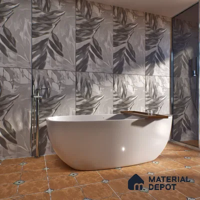 Tropical Wall Tile TL 05517 B Prestige Sovereign Ash Decor 2 ft x 4 ft Vitrified Glue Matte Finish - 9 mm | 6 Random Design | Suitable for Living Room, Bedroom, Bathroom (Sample)