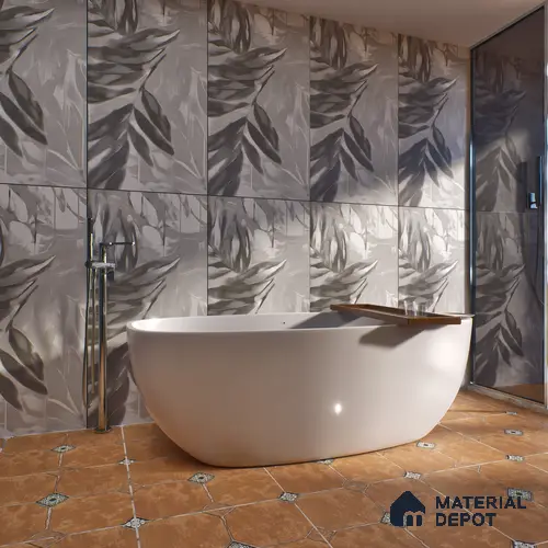 Tropical Wall Tile TL 05517 B Prestige Sovereign Ash Decor 2 ft x 4 ft Vitrified Glue Matte Finish - 9 mm | 6 Random Design | Suitable for Living Room, Bedroom, Bathroom