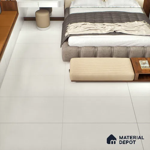 Cement Floor & Wall Tile TL 05517 Prestige Sovereign Snow 2 ft x 4 ft Vitrified Matte Finish - 9 mm | 3 Random Design | Suitable for Living Room, Bedroom, Bathroom