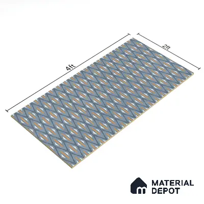 Highlighter Wall Tile TL 05517 D Prestige Sovereign Azure Decor 2 ft x 4 ft Vitrified Glue Matte Finish - 9 mm  | Suitable for Living Room, Bedroom, Bathroom