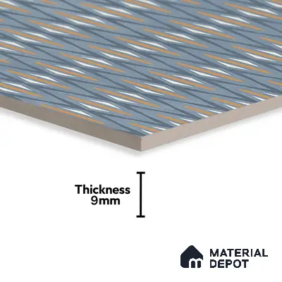 Highlighter Wall Tile TL 05517 D Prestige Sovereign Azure Decor 2 ft x 4 ft Vitrified Glue Matte Finish - 9 mm  | Suitable for Living Room, Bedroom, Bathroom