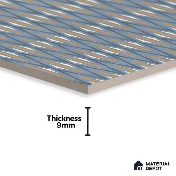 Highlighter Wall Tile TL 05517 D Prestige Sovereign Azure Decor 2 ft x 4 ft Vitrified Glue Matte Finish - 9 mm | Suitable for Living Room, Bedroom, Bathroom