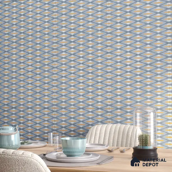 Highlighter Wall Tile TL 05517 D Prestige Sovereign Azure Decor 2 ft x 4 ft Vitrified Glue Matte Finish - 9 mm | Suitable for Living Room, Bedroom, Bathroom