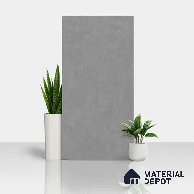 Cement Floor & Wall Tile TL 06818 Gravier Swift Grey 4 ft x 2 ft Vitrified Carving Matte Finish - 9 mm | 6 Random Design | Suitable for Living Room, Bedroom, Bathroom
