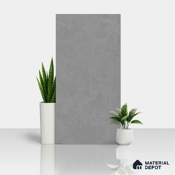 Cement Floor & Wall Tile TL 06818 Gravier Swift Grey 4 ft x 2 ft Vitrified Carving Matte Finish - 9 mm | 6 Random Design | Suitable for Living Room, Bedroom, Bathroom
