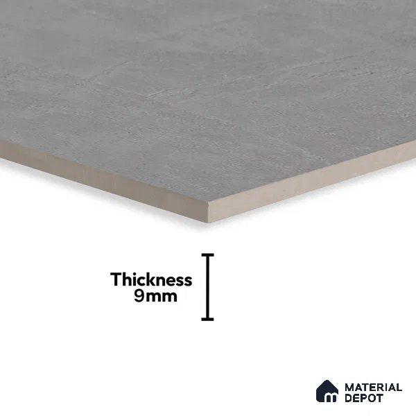 Cement Floor & Wall Tile TL 06818 Gravier Swift Grey 4 ft x 2 ft Vitrified Carving Matte Finish - 9 mm | 6 Random Design | Suitable for Living Room, Bedroom, Bathroom