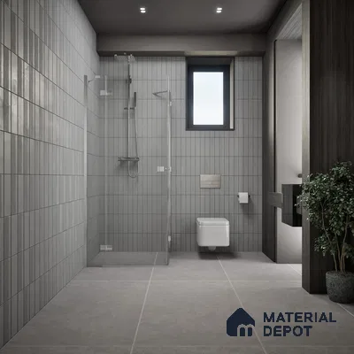 Cement Floor & Wall Tile TL 06818 Gravier Swift Grey 4 ft x 2 ft Vitrified Carving Matte Finish - 9 mm | 6 Random Design | Suitable for Living Room, Bedroom, Bathroom