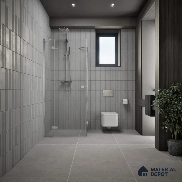 Cement Floor & Wall Tile TL 06818 Gravier Swift Grey 4 ft x 2 ft Vitrified Carving Matte Finish - 9 mm | 6 Random Design | Suitable for Living Room, Bedroom, Bathroom
