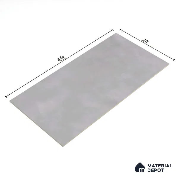 Silver Cement Floor & Wall Tile TL 06712 D Gravier Lunar Silver 2 ft x 4 ft Vitrified Carving Matte Finish - 9 mm | 4 Random Design | Suitable for Living Room, Bedroom, Bathroom
