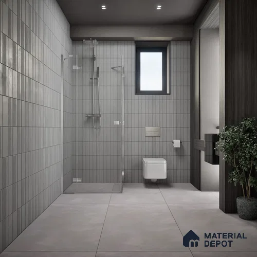 Silver Cement Floor & Wall Tile TL 06712 D Gravier Lunar Silver 2 ft x 4 ft Vitrified Carving Matte Finish - 9 mm | 4 Random Design | Suitable for Living Room, Bedroom, Bathroom