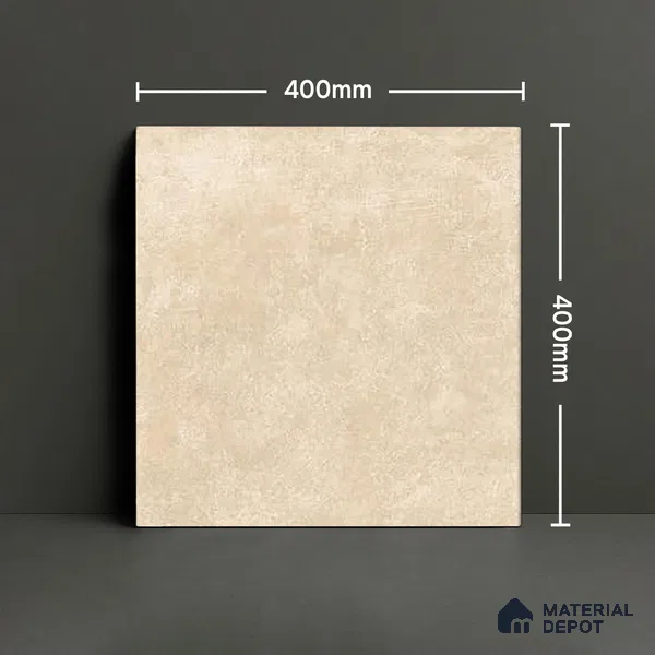 Budget Friendly Cement Look Value for Money Parking Latte Dune Floor Tile 16 x 16 inch | TL 06247 B | Vitrified Matte Finish Tile - 12 mm | Suitable For Parking, Bathroom, Balcony & Terrace | Pattern Alignment May Vary | 2-3 mm Spacer is Mandatory
