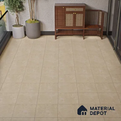 Budget Friendly Cement Look Value for Money Parking Latte Dune Floor Tile 16 x 16 inch | TL 06247 B | Vitrified Matte Finish Tile - 12 mm | Suitable For Parking, Bathroom, Balcony & Terrace | Pattern Alignment May Vary | 2-3 mm Spacer is Mandatory