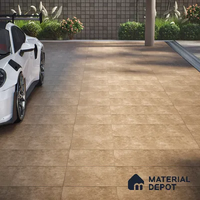 Budget Friendly Cement Look Value for Money Parking Urban Slate Floor Tile 16 x 16 inch | TL 06247 C | Vitrified Matte Finish Tile - 12 mm | Suitable For Parking, Bathroom, Balcony & Terrace | Pattern Alignment May Vary | 2-3 mm Spacer is Mandatory