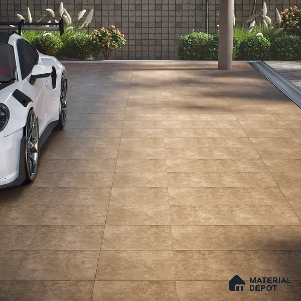 Budget Friendly Cement Look Value for Money Parking Urban Slate Floor Tile 16 x 16 inch | TL 06247 C | Vitrified Matte Finish Tile - 12 mm | Suitable For Parking, Bathroom, Balcony & Terrace | Pattern Alignment May Vary | 2-3 mm Spacer is Mandatory