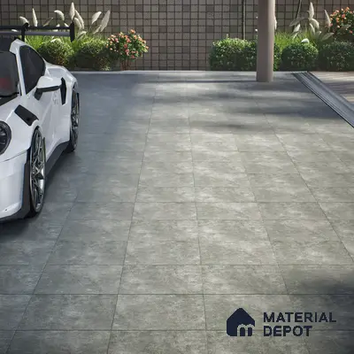 Budget Friendly Cement Look Value for Money Parking Obsidra Floor Tile 16 x 16 inch | TL 06247 | Vitrified Matte Finish Tile - 12 mm | Suitable For Parking, Outdoor, Balcony & Terrace | Pattern Alignment May Vary | 2-3 mm Spacer is Mandatory