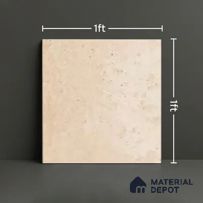 Cement Tile TL 04794 Zellige Kent Plain Beige Beige 1 ft x 1 ft Vitrified Matte Finish - 11 mm | Suitable for Kitchen, Bathroom, Balcony Floor & Wall (Sample)