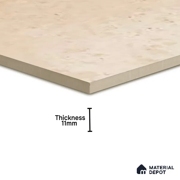 Cement Tile TL 04794 Zellige Kent Plain Beige Beige 1 ft x 1 ft Vitrified Matte Finish - 11 mm | Suitable for Kitchen, Bathroom, Balcony Floor & Wall (Sample)