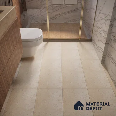 Cement Tile TL 04794 Zellige Kent Plain Beige Beige 1 ft x 1 ft Vitrified Matte Finish - 11 mm | Suitable for Kitchen, Bathroom, Balcony Floor & Wall (Sample)