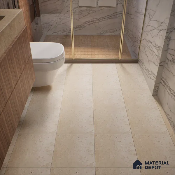 Cement Tile TL 04794 Zellige Kent Plain Beige Beige 1 ft x 1 ft Vitrified Matte Finish - 11 mm | Suitable for Kitchen, Bathroom, Balcony Floor & Wall (Sample)