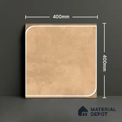 Cement Floor Tile TL 04782 B Earthen Slate Clay Beige 16 x 16 inch Vitrified Anti Skid Matte Finish - 12 mm | Suitable for Parking, Terrace, Balcony, Courtyard | Pattern Alignment May Vary | 2-3 mm Spacer is Mandatory