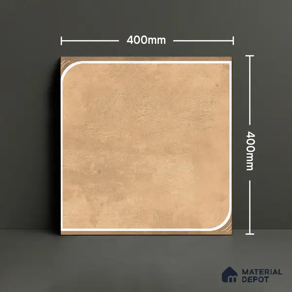 Cement Floor Tile TL 04782 B Earthen Slate Clay Beige 16 x 16 inch Vitrified Anti Skid Matte Finish - 12 mm | Suitable for Parking, Terrace, Balcony, Courtyard | Pattern Alignment May Vary | 2-3 mm Spacer is Mandatory