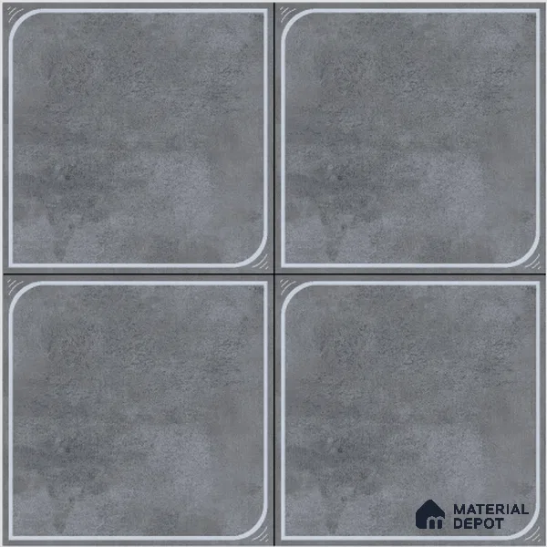 Cement Floor Tile TL 04782 C Earthen Slate Cement Grey 16 x 16 inch Vitrified Anti Skid Matte Finish - 12 mm | Suitable for Parking, Terrace, Balcony, Courtyard | Pattern Alignment May Vary | 2-3 mm Spacer is Mandatory (Sample)