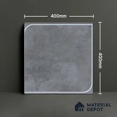 Cement Floor Tile TL 04782 C Earthen Slate Cement Grey 16 x 16 inch Vitrified Anti Skid Matte Finish - 12 mm | Suitable for Parking, Terrace, Balcony, Courtyard | Pattern Alignment May Vary | 2-3 mm Spacer is Mandatory (Sample)
