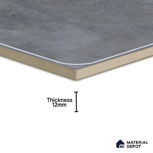 Cement Floor Tile TL 04782 C Earthen Slate Cement Grey 16 x 16 inch Vitrified Anti Skid Matte Finish - 12 mm | Suitable for Parking, Terrace, Balcony, Courtyard | Pattern Alignment May Vary | 2-3 mm Spacer is Mandatory (Sample)