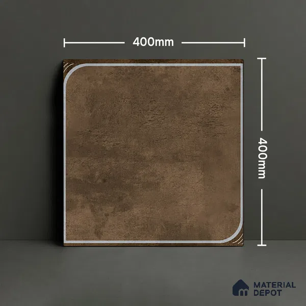Cement Floor Tile TL 04782 Earthen Slate Bronze Slate 16 x 16 inch Vitrified Anti Skid Matte Finish - 12 mm | Suitable for Parking, Terrace, Balcony, Courtyard | Pattern Alignment May Vary | 2-3 mm Spacer is Mandatory (Sample)