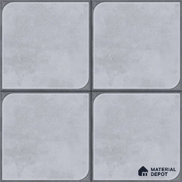 Cement Floor Tile TL 04782 D Earthen Slate Dove Grey 16 x 16 inch Vitrified Anti Skid Matte Finish - 12 mm | Suitable for Parking, Bathroom, Balcony, Courtyard | Pattern Alignment May Vary | 2-3 mm Spacer is Mandatory