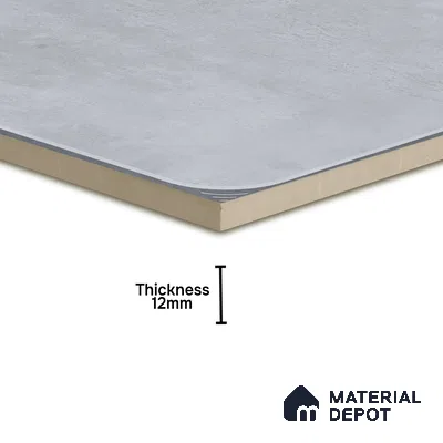 Cement Floor Tile TL 04782 D Earthen Slate Dove Grey 16 x 16 inch Vitrified Anti Skid Matte Finish - 12 mm | Suitable for Parking, Bathroom, Balcony, Courtyard | Pattern Alignment May Vary | 2-3 mm Spacer is Mandatory