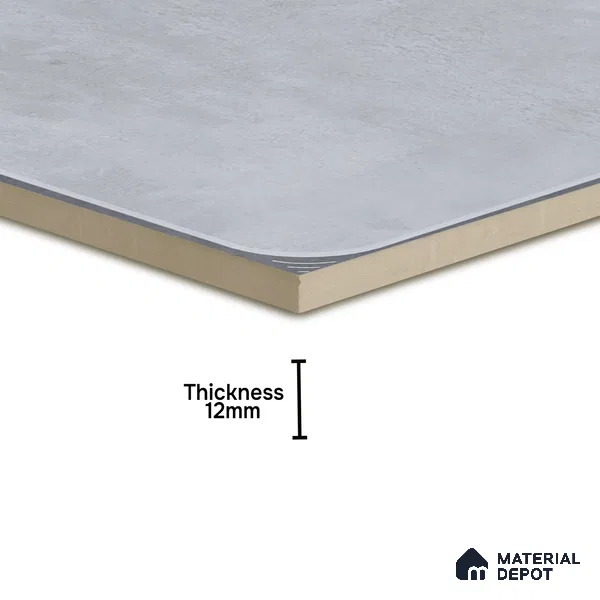 Cement Floor Tile TL 04782 D Earthen Slate Dove Grey 16 x 16 inch Vitrified Anti Skid Matte Finish - 12 mm | Suitable for Parking, Bathroom, Balcony, Courtyard | Pattern Alignment May Vary | 2-3 mm Spacer is Mandatory