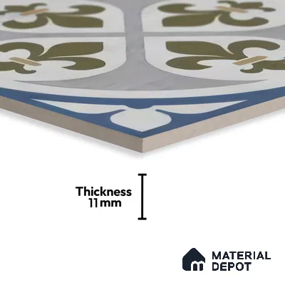 Moroccan Tile TL 04797 B Zellige Grey Plano Decor Multi Colour 1 ft x 1 ft Vitrified Matte Finish - 11 mm | Suitable for Kitchen, Bathroom, Balcony Floor & Wall | Please Expect a Slight Variation of Pattern