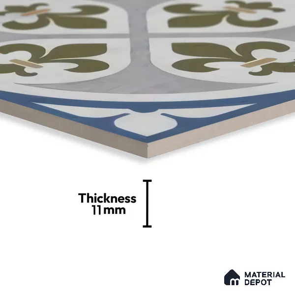 Moroccan Tile TL 04797 B Zellige Grey Plano Decor Multi Colour 1 ft x 1 ft Vitrified Matte Finish - 11 mm | Suitable for Kitchen, Bathroom, Balcony Floor & Wall | Please Expect a Slight Variation of Pattern