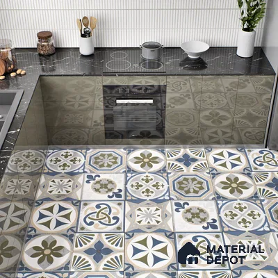 Moroccan Tile TL 04797 B Zellige Grey Plano Decor Multi Colour 1 ft x 1 ft Vitrified Matte Finish - 11 mm | Suitable for Kitchen, Bathroom, Balcony Floor & Wall | Please Expect a Slight Variation of Pattern