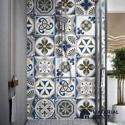 Moroccan Tile TL 04797 B Zellige Grey Plano Decor Multi Colour 1 ft x 1 ft Vitrified Matte Finish - 11 mm | Suitable for Kitchen, Bathroom, Balcony Floor & Wall | Please Expect a Slight Variation of Pattern