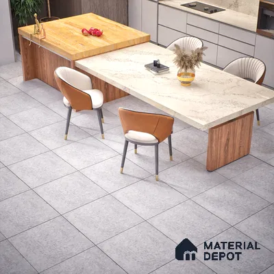 Cement Tile TL 04797 Zellige Grey Plano Grey 1 ft x 1 ft Vitrified Matte Finish - 11 mm | Suitable for Kitchen, Bathroom, Balcony Floor & Wall (Sample)