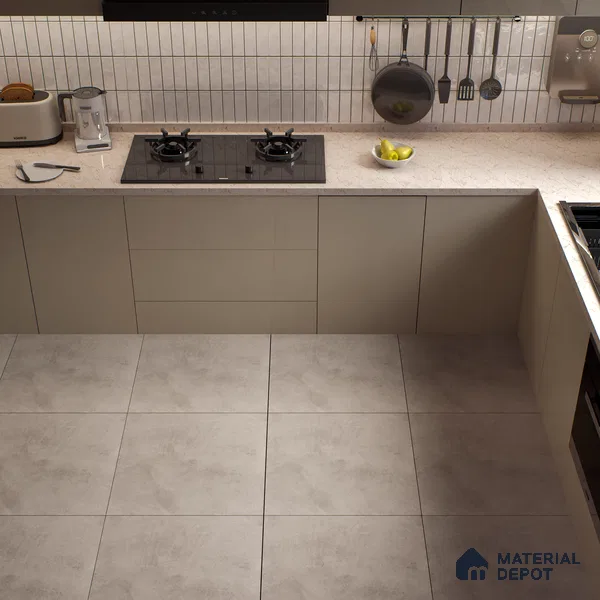 Cement Floor Tile TL 04739 B Slate Park Crema Avorio Beige 2 ft x 2 ft Vitrified Matte Finish - 8.8 mm | Suitable for Bathroom,Parking,Terrace,Balcony,Courtyard (Sample)