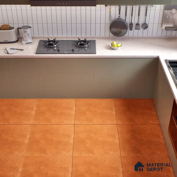 Cement Floor Tile TL 04739 C Slate Park Terracotta Brown 2 ft x 2 ft Vitrified Matte Finish - 8.8 mm | Suitable for Bathroom,Parking,Terrace,Balcony,Courtyard (Sample)