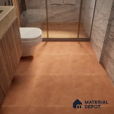 Cement Floor Tile TL 04739 C Slate Park Terracotta Brown 2 ft x 2 ft Vitrified Matte Finish - 8.8 mm | Suitable for Bathroom,Parking,Terrace,Balcony,Courtyard (Sample)