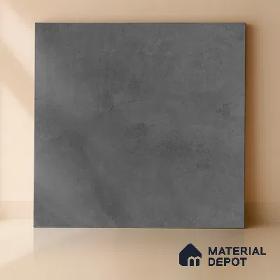 Cement Floor Tile TL 04739 Slate Park Dark Smoky Gray 2 ft x 2 ft Vitrified Matte Finish - 8.8 mm | Suitable for Bathroom,Parking,Terrace,Balcony,Courtyard (Sample)