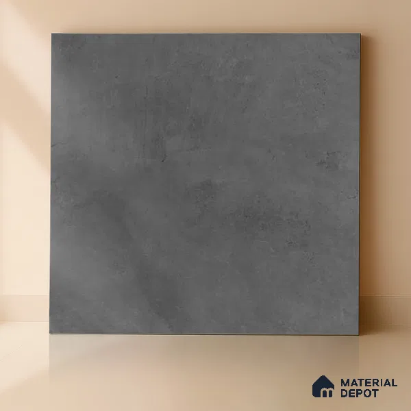 Cement Floor Tile TL 04739 Slate Park Dark Smoky Gray 2 ft x 2 ft Vitrified Matte Finish - 8.8 mm | Suitable for Bathroom,Parking,Terrace,Balcony,Courtyard (Sample)