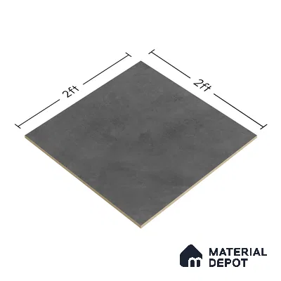 Cement Floor Tile TL 04739 Slate Park Dark Smoky Gray 2 ft x 2 ft Vitrified Matte Finish - 8.8 mm | Suitable for Bathroom,Parking,Terrace,Balcony,Courtyard (Sample)