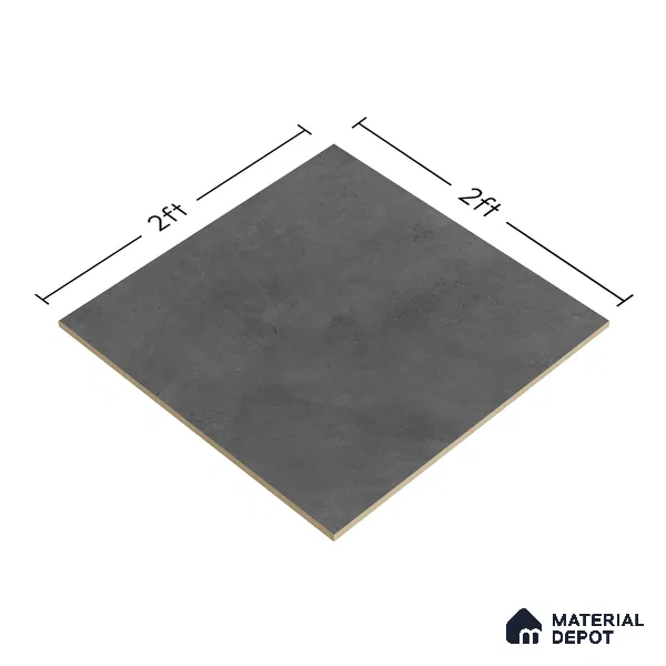 Cement Floor Tile TL 04739 Slate Park Dark Smoky Gray 2 ft x 2 ft Vitrified Matte Finish - 8.8 mm | Suitable for Bathroom,Parking,Terrace,Balcony,Courtyard (Sample)