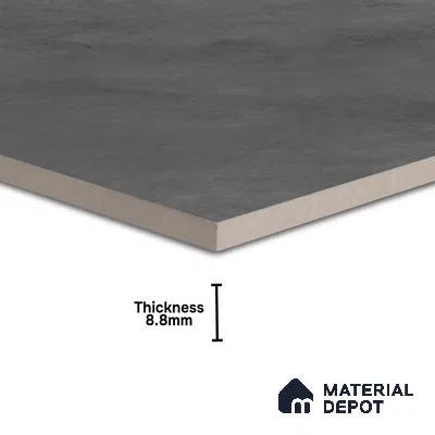 Cement Floor Tile TL 04739 Slate Park Dark Smoky Gray 2 ft x 2 ft Vitrified Matte Finish - 8.8 mm | Suitable for Bathroom,Parking,Terrace,Balcony,Courtyard (Sample)