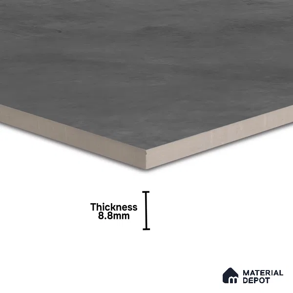 Cement Floor Tile TL 04739 Slate Park Dark Smoky Gray 2 ft x 2 ft Vitrified Matte Finish - 8.8 mm | Suitable for Bathroom,Parking,Terrace,Balcony,Courtyard (Sample)